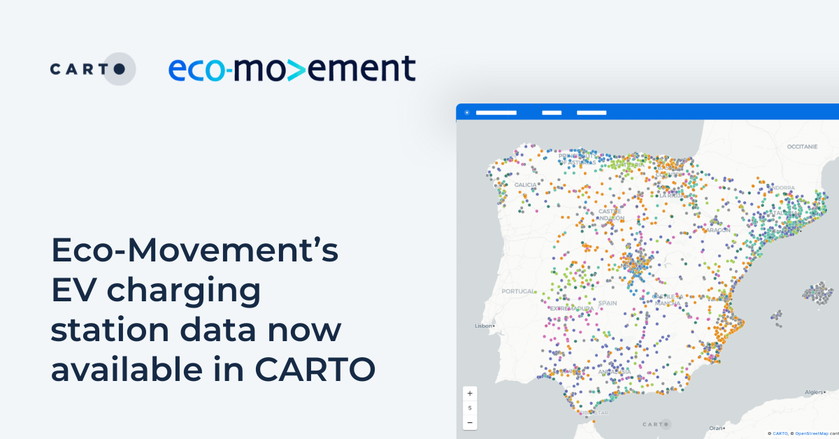 Eco-Movement’s EV charging station data now available in CARTO
